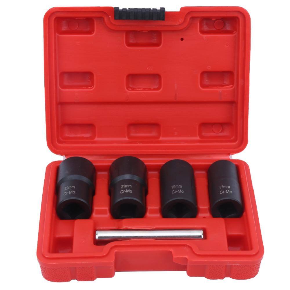 5pcs 6-Point Sockets Nut Extractor Socket Set Stripped Lug Nut Remover For Vehicle Repair