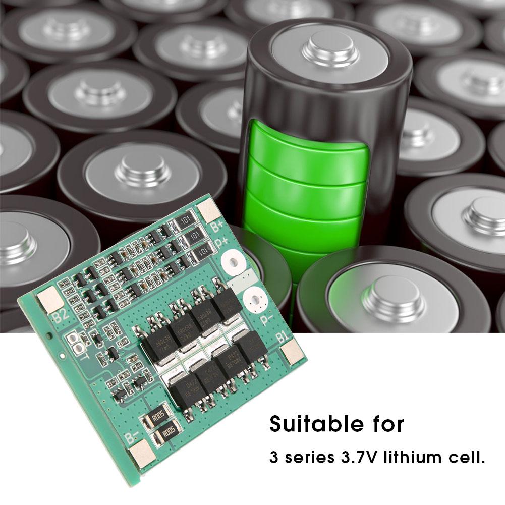 3S 12V 25A Lithium Battery Protection Board PCB BMS with Balance Circuit