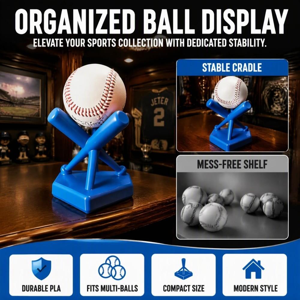 PLA 3D Printed Baseball Storage Rack Three Baseball Bats Shaped Golf Ball Display Stand Softball