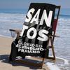 proof beach towel with Santos SFC logo pattern - soft,absorbent,quick-drying,machine washable - perfect for swimming,camping,bathing