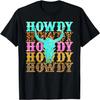 Западная Страна Леопард Howdy Череп Быка Ковбойское Родео Футболка