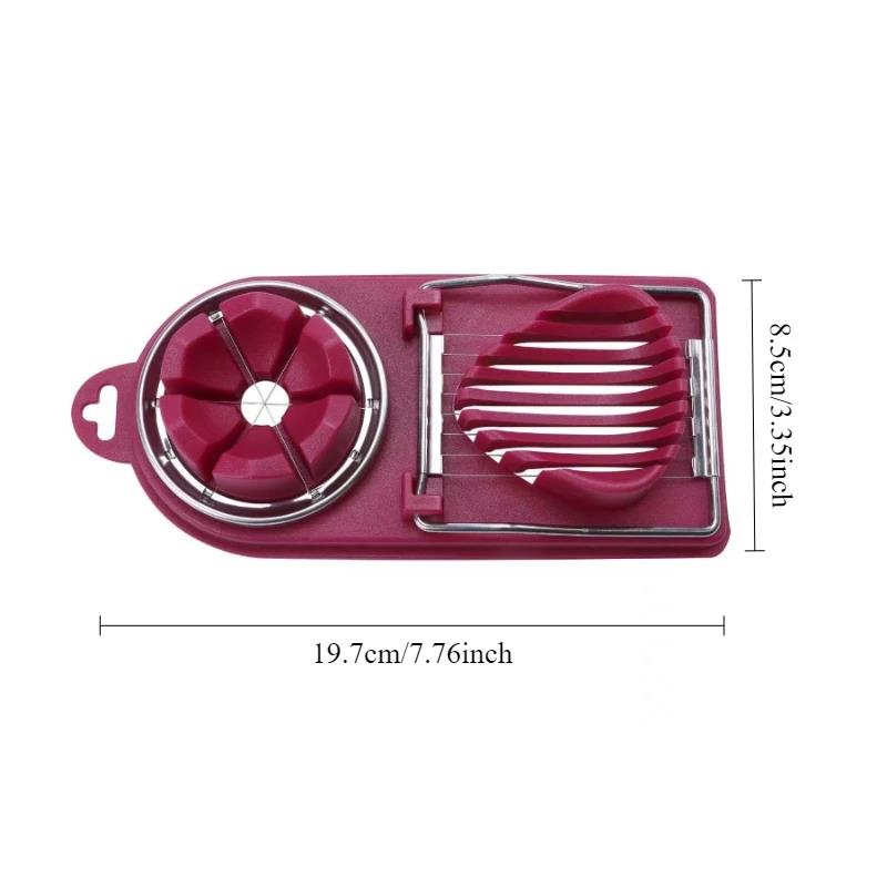 Multifunctional PP Base Egg Cutter 2-in-1 Stainless Steel Wire Pull Egg Cutter for Hanging High-Quality Kitchen Accessory Tools 2