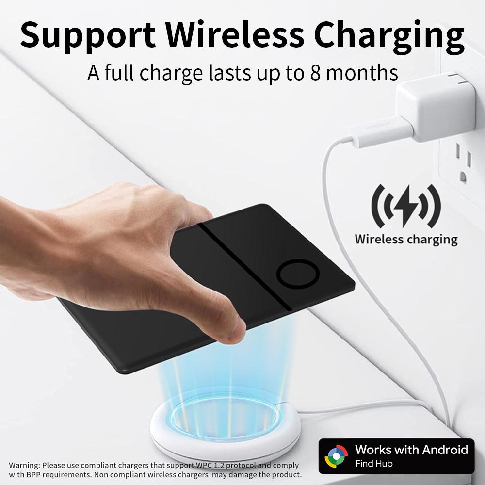 RSH Wireless Charging GPS Tracking Card Locator Google Certified Android Tracker for Xiaomi Vivo QR Code Anti Loss Smart Tag