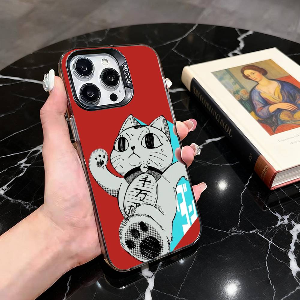Чехол для телефона Cat T-Turbo B-Baba TB для iPhone 17,16,15,14,13,12,11 Plus,Pro Max,XS, Цветная Серебристая Черная Крышка