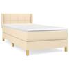 Box Spring Bed with Mattress Cream 100x200 cm Fabric