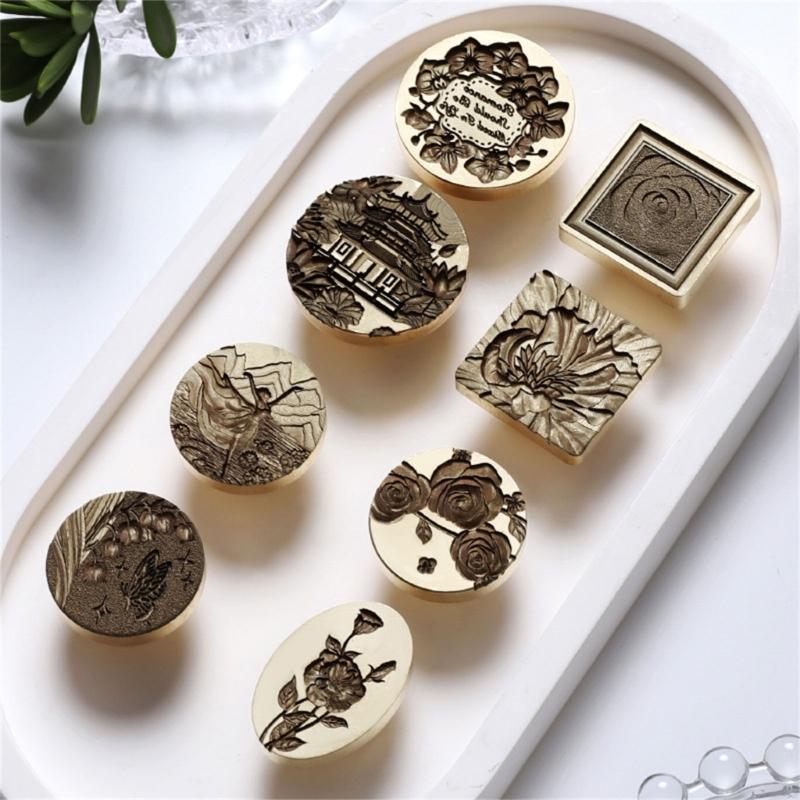 Штамп для восковой печати с цветочным тиснением для свадебного приглашения, конверта, штамп для восковой печати с цветочной текстурой
