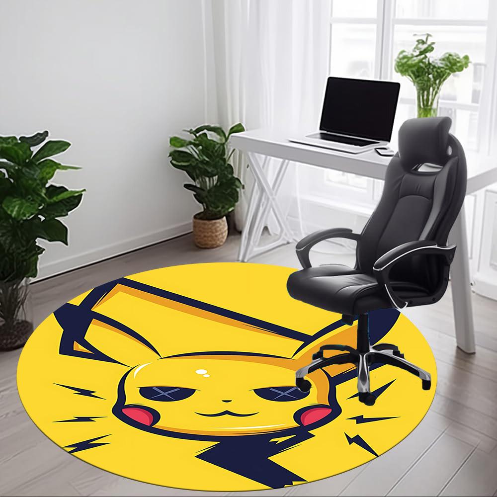 1pc Electric Office Round Area Rug, Under Office Chairs Bedroom Living Room Home Decor, Available in Various Sizes0