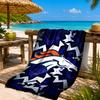 Пляжное полотенце с логотипом Denver Broncos, Быстросохнущее, Легко ухаживать, Подходит как для фитнеса, так и для пляжного отдыха, Спортивный незаменимый аксессуар