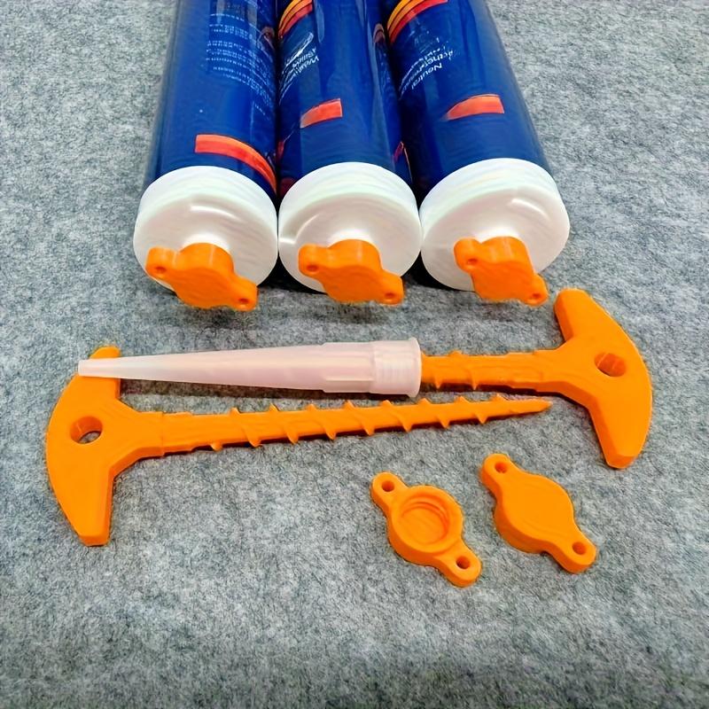 3pcs Sealant Nozzle Cleaner & Cap 3D Printing Plastic Dredge Prevents Drying for Glass Caulk Tubes Handy DIY Tool