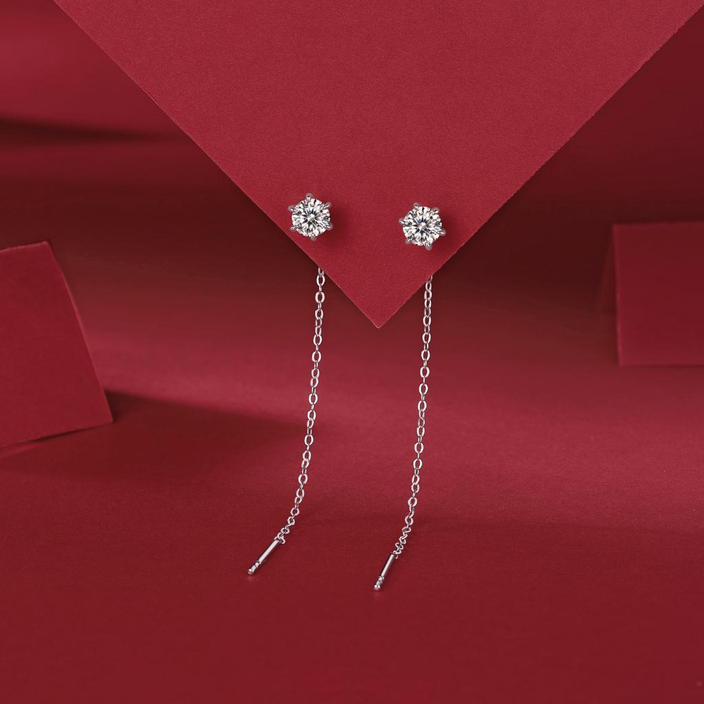 Bague Ringen Серебро S925 с инкрустацией 0,5 карата муассанитом в виде листьев, веерная серия с бахромой, новые ювелирные серьги