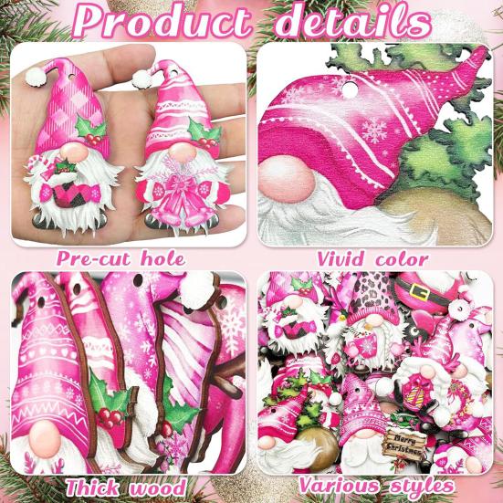 Рождественский карлик, деревянный знак, рождественская елка, безликий гном, подвесные украшения, милый мультяшный деревянный кулон для украшения домашних вечеринок