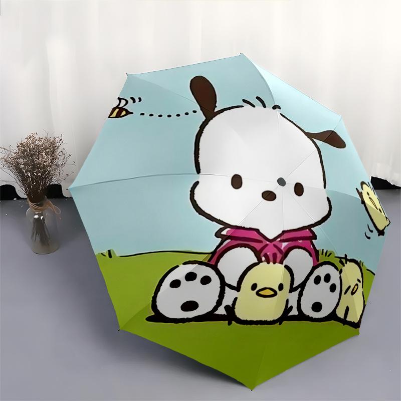 1pc Chibi Friends Outdoor Umbrella - Automatic Opening & Closing, Foldable Design, Iron Frame, Festival Gift for Fans, Travelers, Daily Use.K053