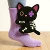 3D Animal Knitted Socks Warm Cute Crew Socks Hand Crocheted Animal Doll Floor Socks Holiday Birthday Gift for Women Girls