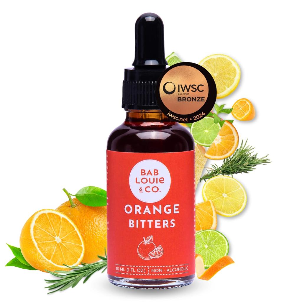Bab Louie & Co. Orange Bitters for Cocktails, India's First Non-Alcoholic Award Winning Bitters, 100% Natural Made with Real Fruits, Herbs & Spices