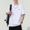 260g Heavy Japanese Loose Short-sleeved T-shirt for Men's Summer Pure Cotton Casual Embroidered T-shirt
