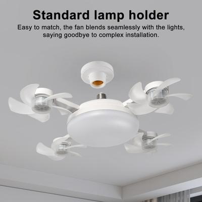 Потолочный вентилятор с 3-цветовой температурой, регулируемой яркостью, светодиодной лампой, бесшумным вентилятором, комбинированным вентилятором с низким уровнем шума