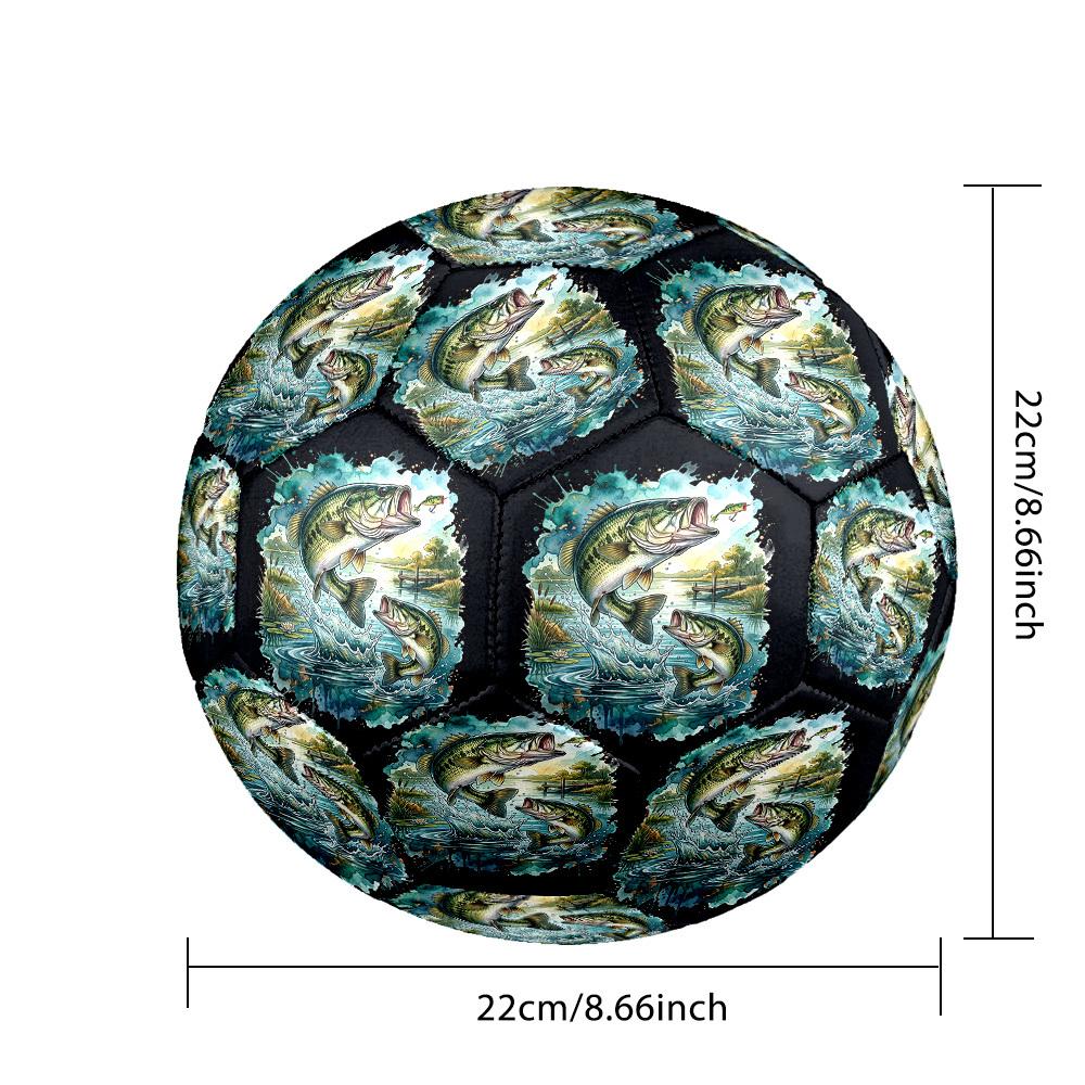 1pc Bass Adventure Size 5 Soccer Ball Professional Match Training Football Indoor &Outdoor Sports Ball Training Ball Lightweight Durable y60