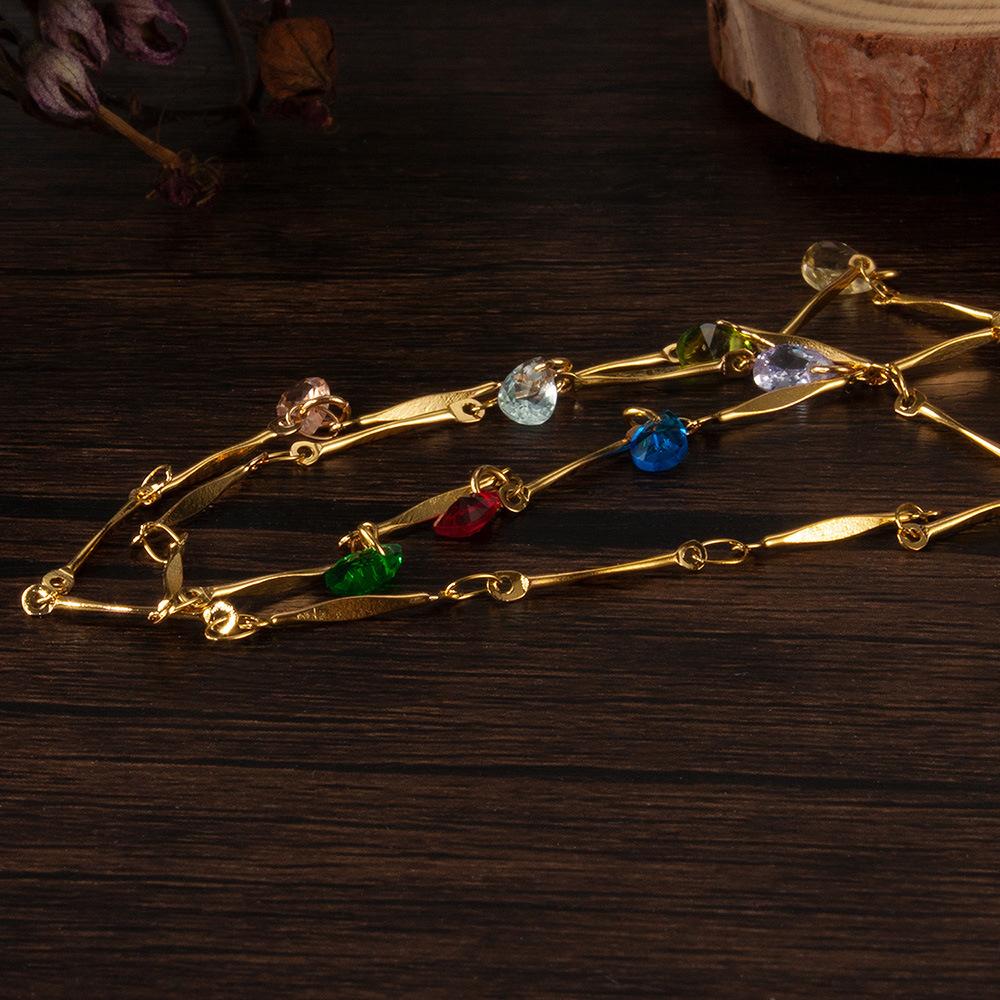 Европейская и американская персонализированная цепочка на ключицу с кисточками и кристаллами, модное ожерелье из нержавеющей стали для женщин