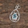 Подвеска с драгоценным камнем «Небесно-голубой топаз», великолепные ювелирные изделия ручной работы, ювелирные изделия из цельного серебра 925 пробы, подвеска на каждый день для свадебного подарка