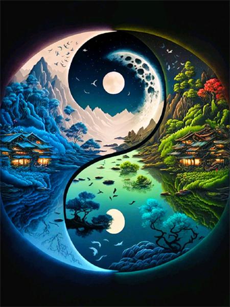 Коллекция алмазной живописи 2023 года «Пейзаж четырех сезонов» Квадратная/круглая вышивка Мозаика Лунный пейзаж Домашний декор