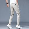 Men's Pants Summer Pants Slim Fit Trend Versatile Solid Color Thin Elastic Waist Casual Pants Spring/Summer