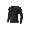 Li Ning Fitness Series Solid Color Round Neck Long Sleeve Tight Fitness Shirt Men Tops Black AUDS015-1