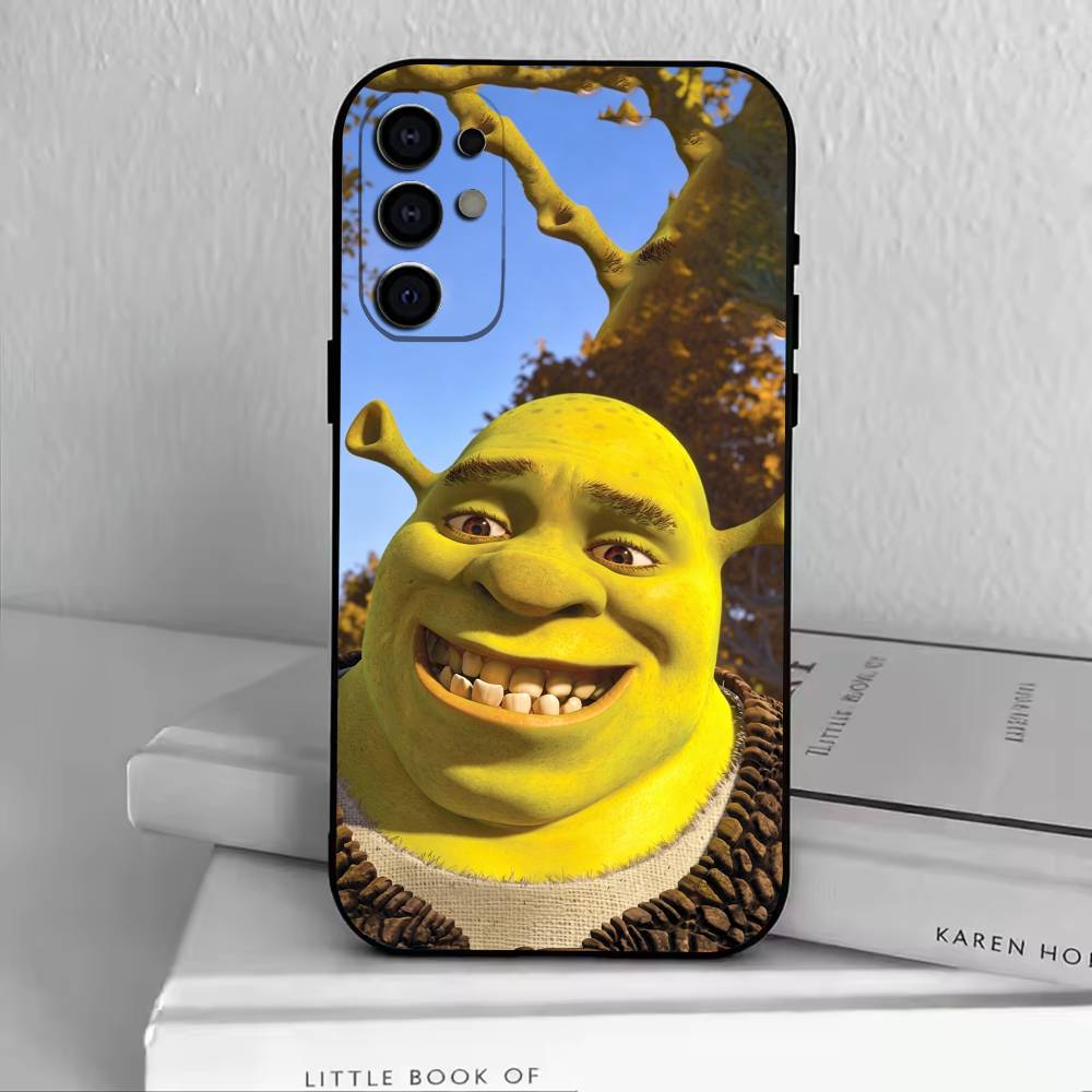 Милый S-Шрек Чехол для телефона Samsung S25,S24,S21,S22,S23,S30,Ultra,S20,Plus,Fe, Мягкий силиконовый Черный чехол