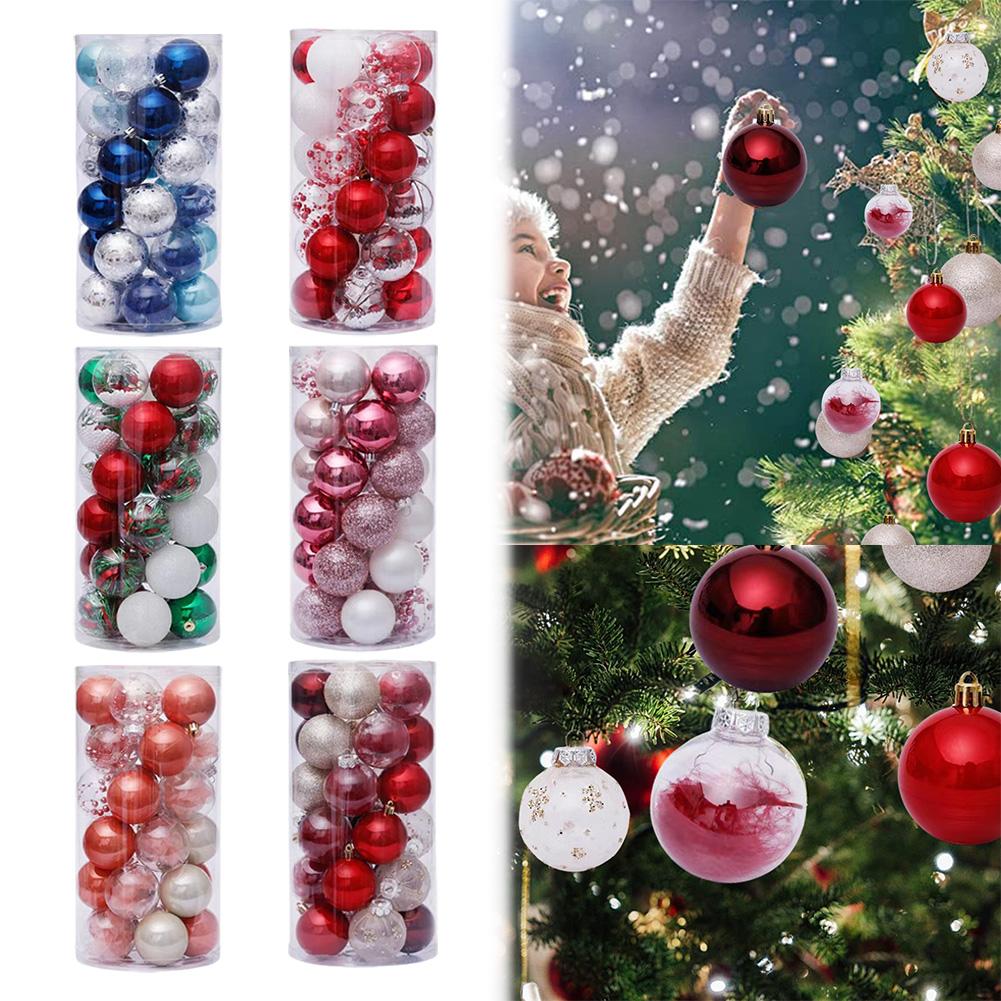 30 шт. 6 см Рождественские шары Небьющиеся Рождественская елка Подвеска Пластиковый Подвесной Шар Рождественские Шары Украшения для Рождественской Елки