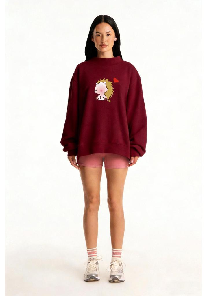 Women's Trendy High Neck Long Sleeve Sweatshirt - Spring/Autumn Versatile European Style