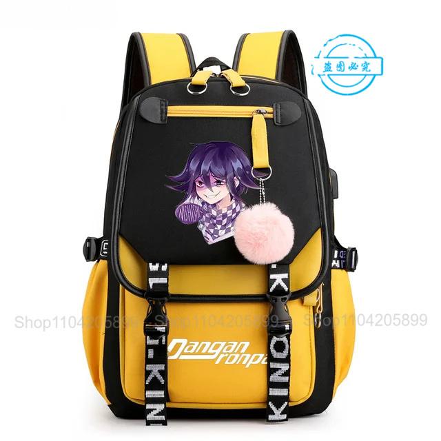 Рюкзак Danganronpa Аниме Mochila Школьная сумка для книг Студенческий с USB-портом Дорожные сумки Ноутбук Повседневная Большая сумка-мессенджер Подарок
