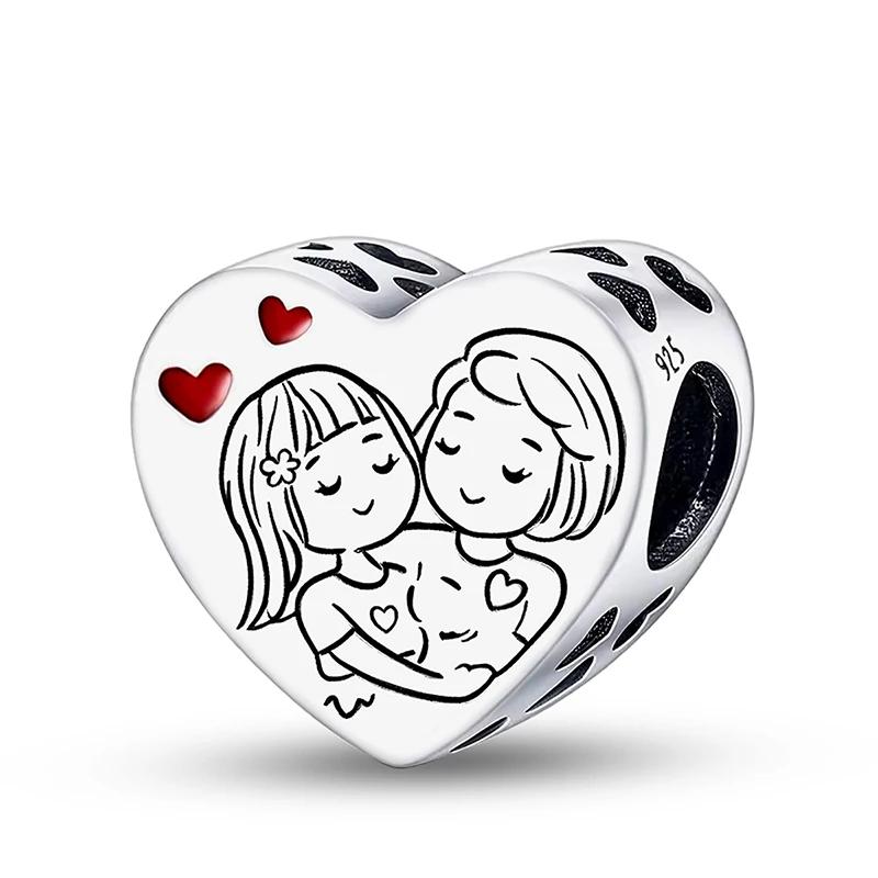 Медные милые шармы-бусины в форме сердца для изготовления браслетов-бэнглов своими руками, подарок, высококачественная бижутерия для женщин