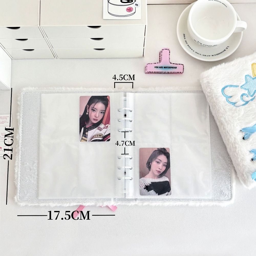 Loose-Leaf Photocard Holder Plush Angel Star Pattern Collect Book For Kpop Idol Fans