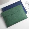 Portable PU Leather A4 Folder Button Design Waterproof File Bag Large Capacity Document Bag