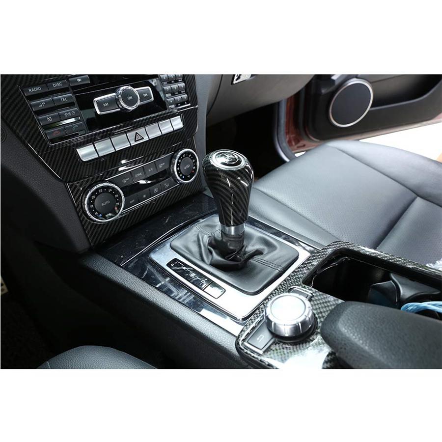 Carbon Fiber Gear Shift Knob Cover Trim Fit For Mercedes-Benz W204 C E G GLS Class