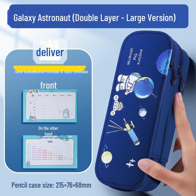 Милый двухслойный пенал для девочек первого класса – большая вместительная коробка для канцелярских принадлежностей для школьников