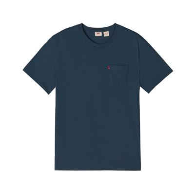 Levis Стандартная Американская Винтажная Повседневная Простая Хлопковая Вязаная Карманная Футболка с Коротким Рукавом Унисекс Топы 006WX-0002