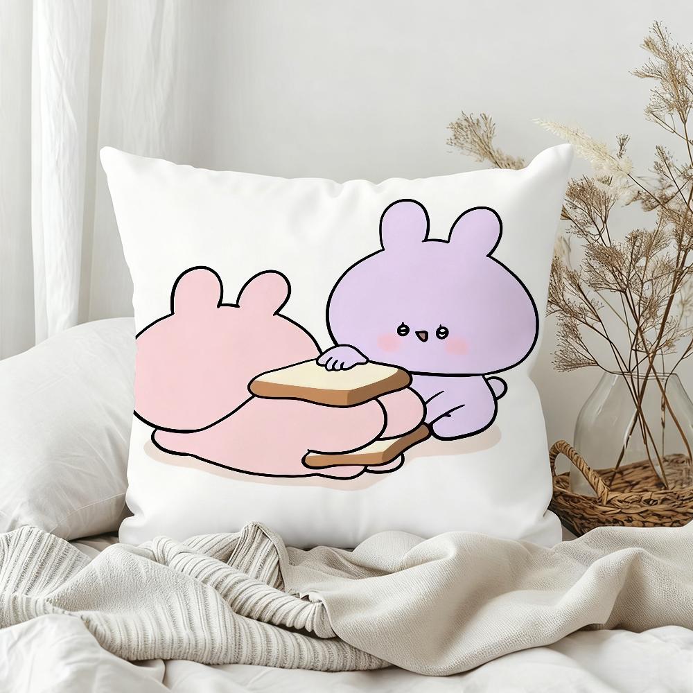 Cartoon AAsamimichan Cute Pillow Case Bedroom Sofa Living Room Backrest Decoration Square Cushion Nap Time