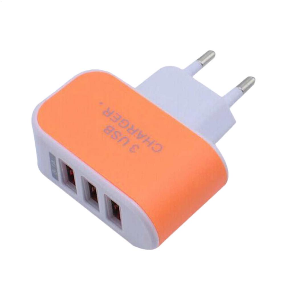 USB-зарядное устройство Блок с несколькими портами 3 порта Компактный USB-зарядный блок Светящийся интеллектуальный USB-штекер Для смартфона Дома