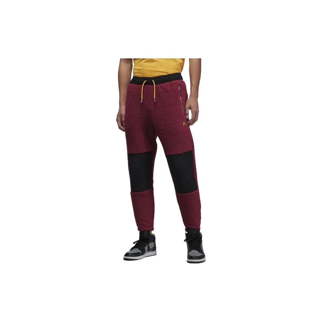 Спортивные штаны Air Jordan Colorblock с вышивкой, на шнурке, с эластичным поясом, с манжетами на щиколотках, мужские, красные DV1570-680