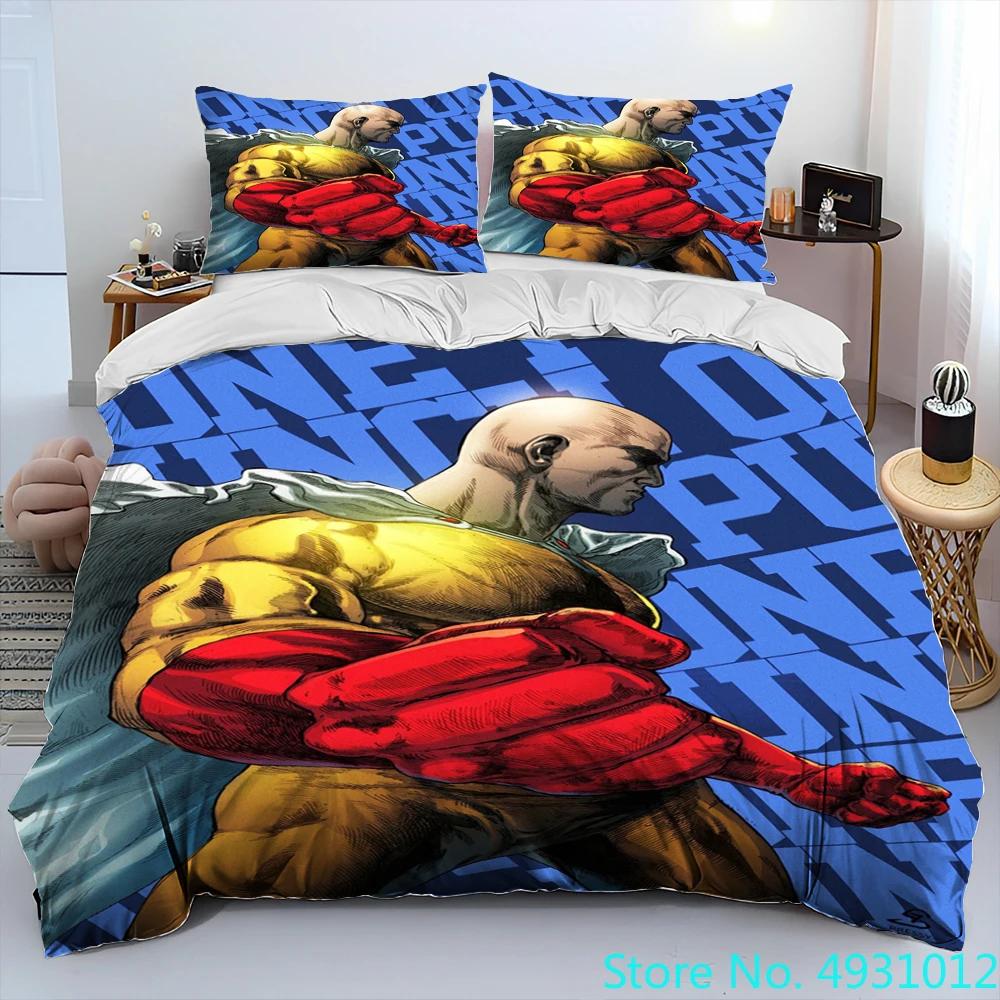 ONE PUNCH MAN Anime Cartoon Bedding Set Duvet Cover Bed Set Quilt Cover Pillowcase,king Queen Size Bedding Set Kids Gift