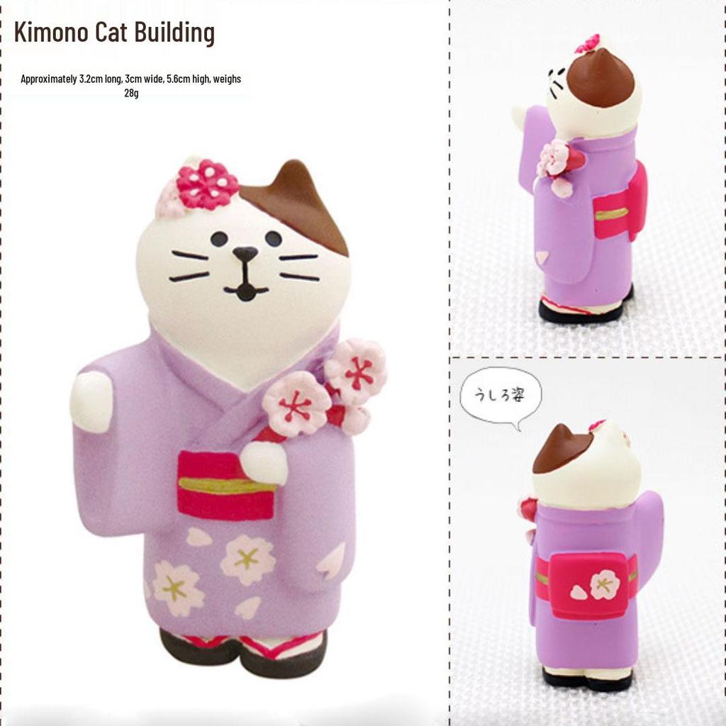 ZAKKA Японская кошка, фигурка из смолы - Фестиваль любования цветами, DIY, Модная игрушка-сюрприз, Декорация, Подарок и Украшение