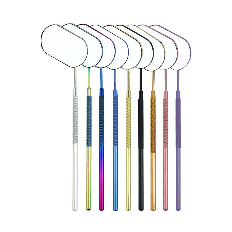 Quality Professional Handheld Stainless Steel Square Large Colorful Eyelash Lash Mirror