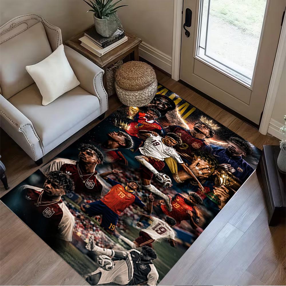 Lamine Yamal's Spain Football Legend Carpet Perfect for Bedrooms Dining Room Dormitory Outdoor Antislip Carpet Anime Office Decor Best for Christmas