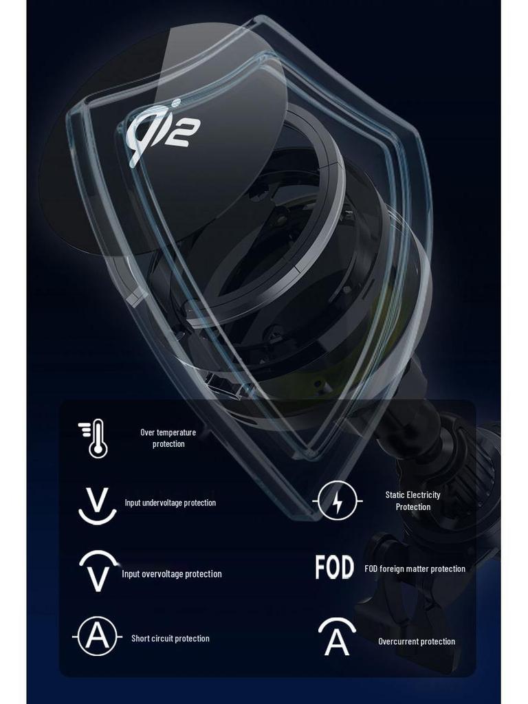 Магнитное беспроводное автомобильное зарядное устройство Qi2 15 Вт и держатель для телефона для Apple MagSafe