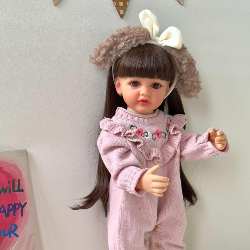 22'' 55cm Reborn Babies Doll Girl Toddler Betty Waterproof Full Vinyl Body Simulation Doll Children Bath Toy Baby Dolls for Kids Birthday Xmas Present