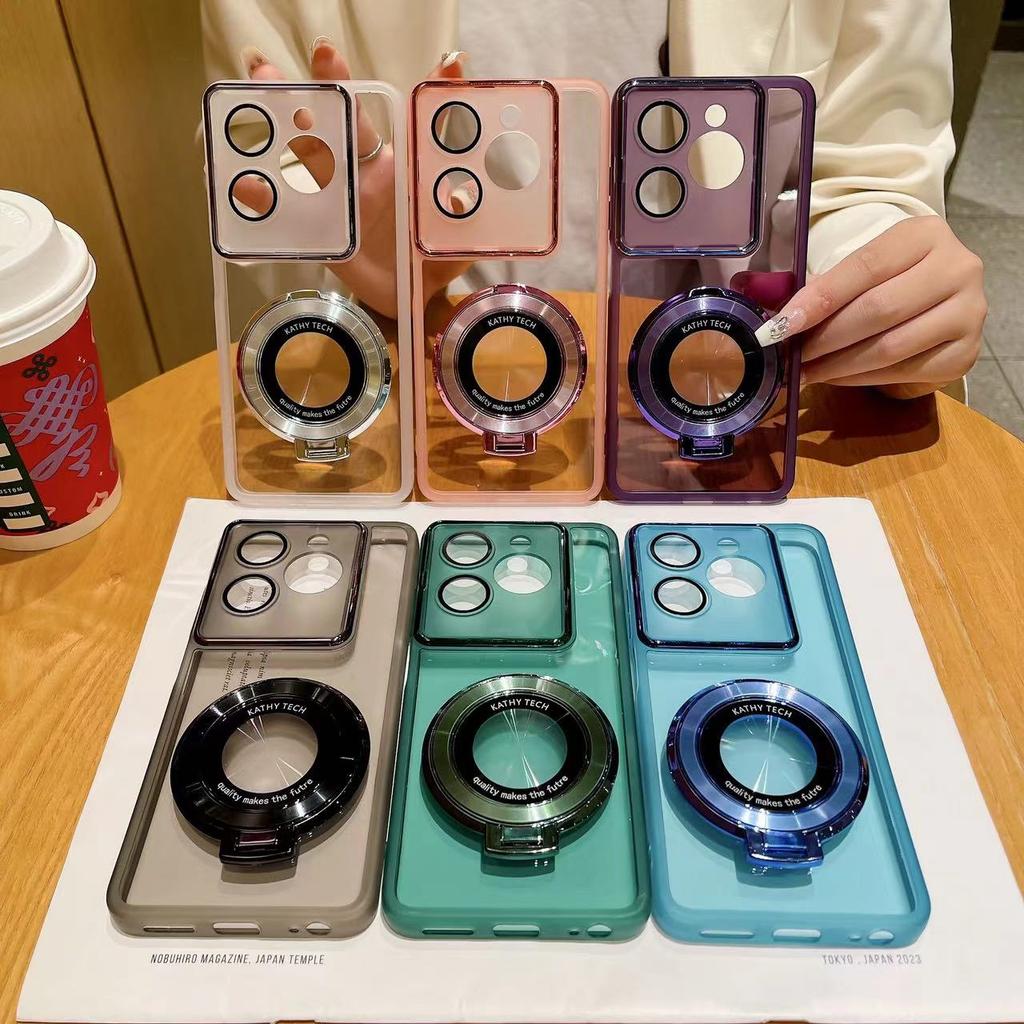 Магнитный держатель для кольца, чехол для телефона Funda Oppo Realme C67 C65 C63 C61 C55 C53 C51 C15 C30S C21 C35 C25, прозрачный чехол