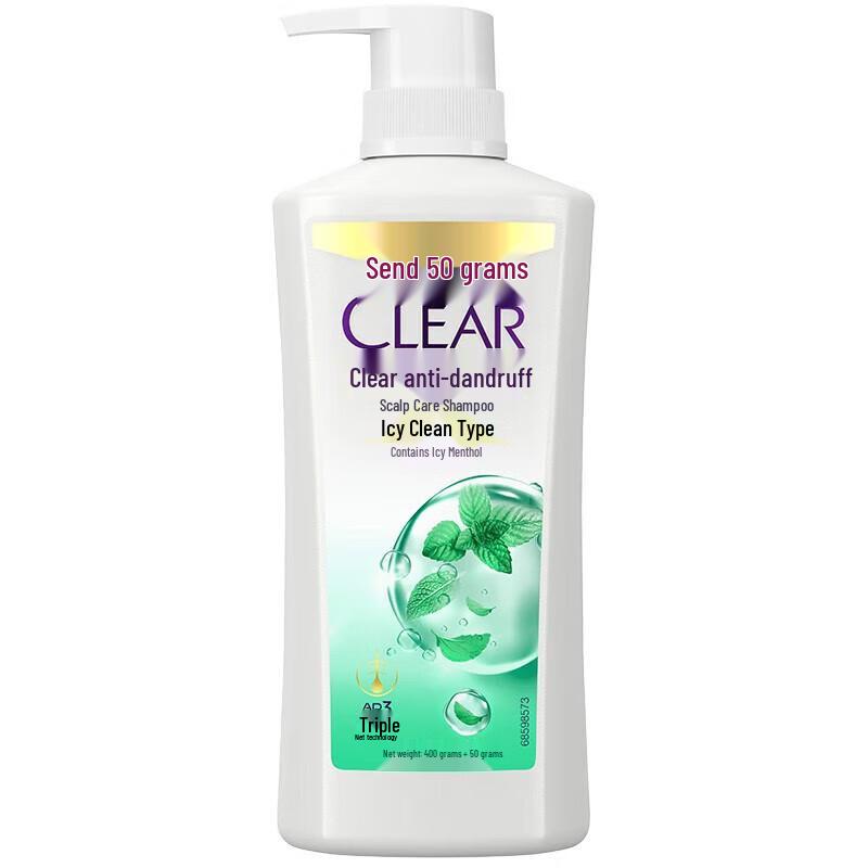 CLEAR Anti-Dandruff Cool & Refreshing Scalp Care Shampoo (4 x 450g)