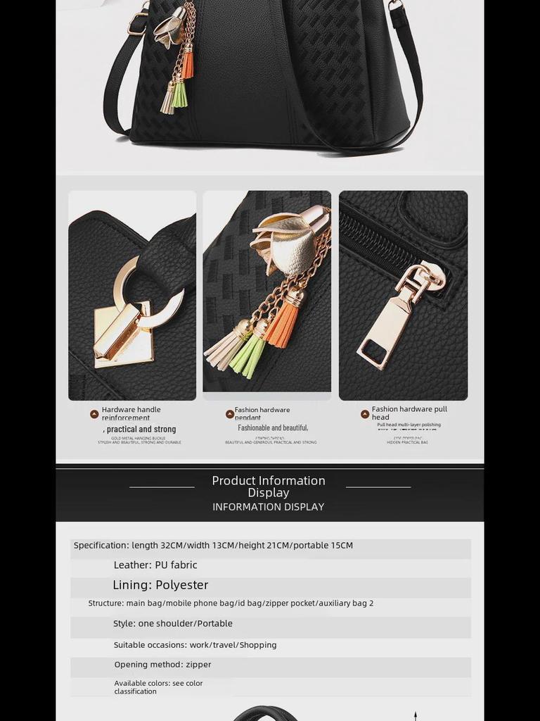 Women's Red Bridal Handbag: Large Capacity, Fashionable Shoulder and Messenger Bag