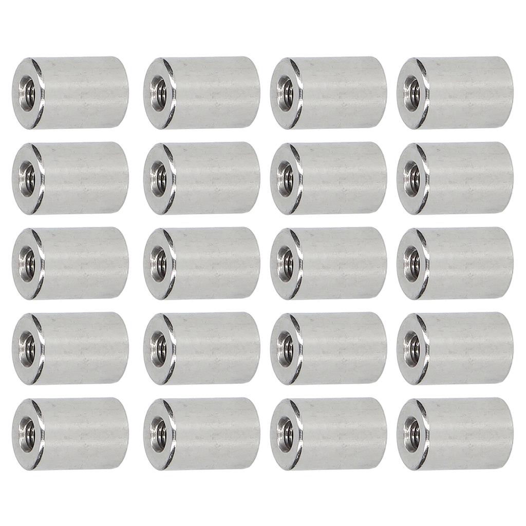 20Pcs Coupling Nut Round Rod Connector Female Thread 304 Stainless Steel M5x0.8 12 L16mm