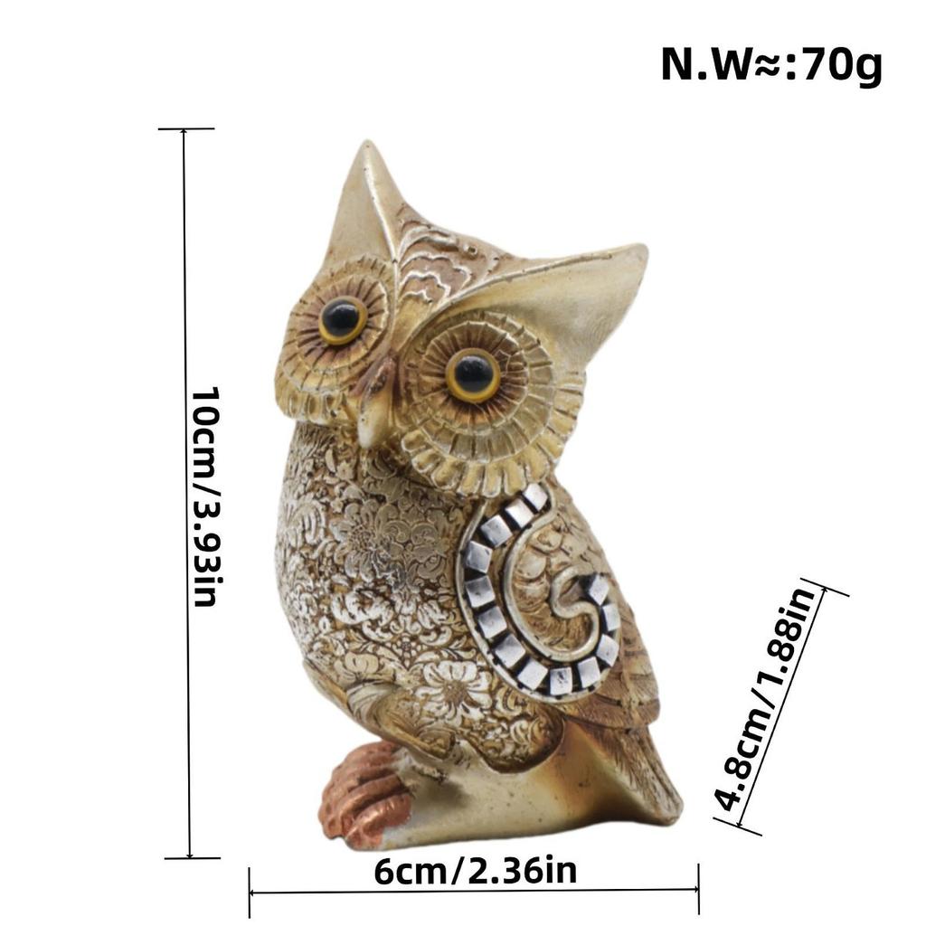 Brown Owl Figurine,Resin Statue Creative Collection,Animal Sculpture,Desktop Decoration for Office Table Hotel Bedroom